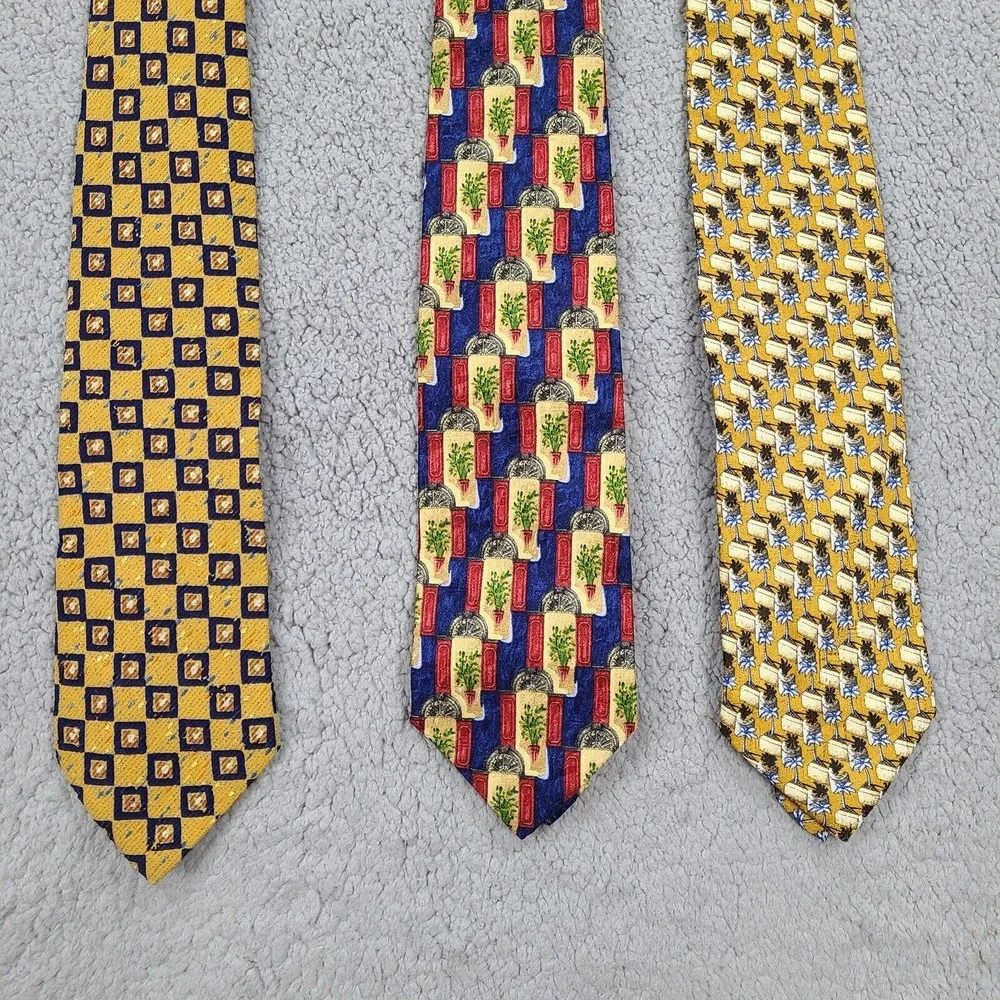 Ermenegildo Zenga Tie Necktie Men's Silk Viscose Made In Italy‎ Lot Of 3
